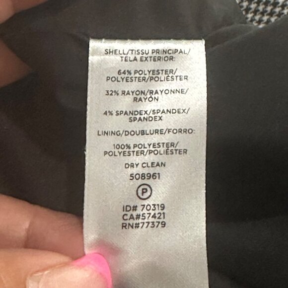 Ann Taylor Factory Women SZ 8 Black Houndstooth Button Accent Knee Skirt Lined - Picture 4 of 9